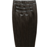 Clip on hair extensions #2 Mørkebrun - 7 sæt - 60 cm | Gold24